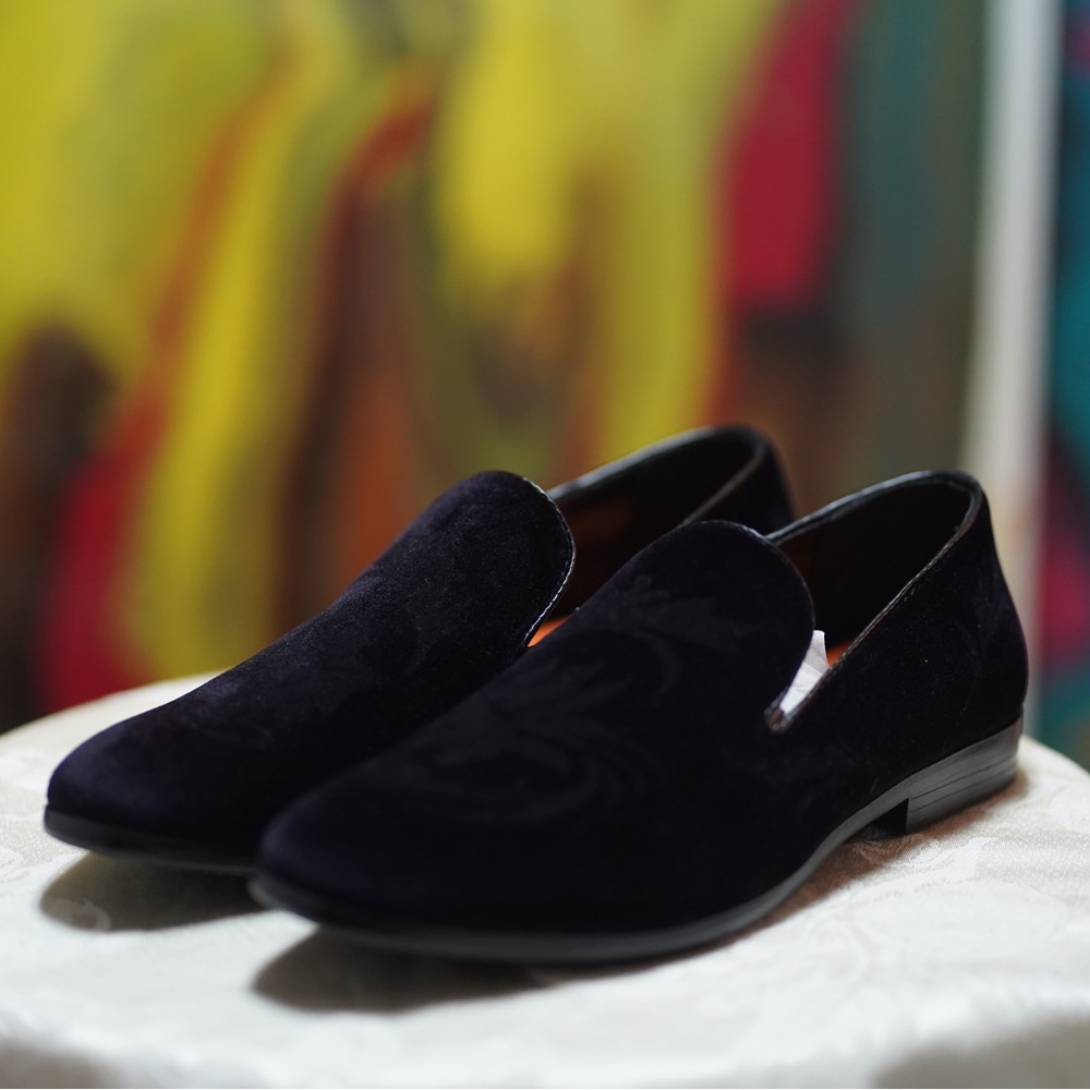 Mens Velvet slip on loafers